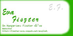 eva fiszter business card